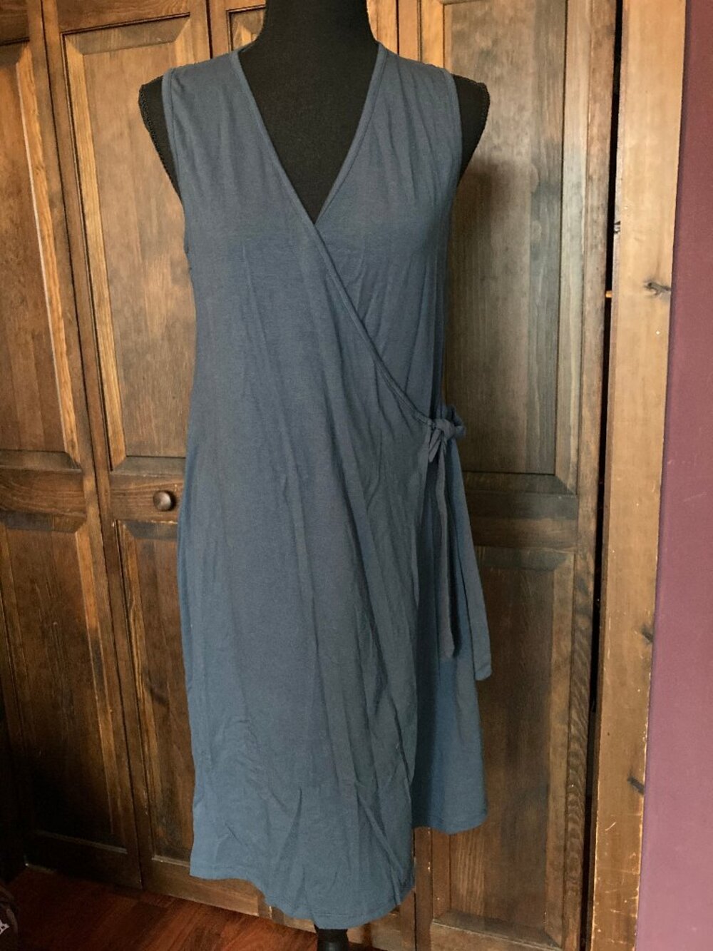 Synergy Organic Clothing Classic Wrap Dress - L - Midnight